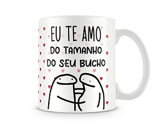 Caneca meme boneco palito flork te amo do tamanho do seu est