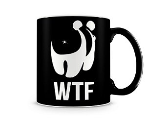 Caneca WTF GEEK What The F - 350ML Black