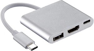 Adaptador 3 em 1 Tipo-c Para Hdmi Usb 3.0 4k