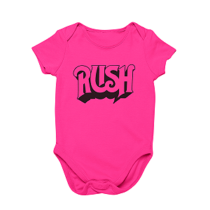 Body Bebê Algodão Rush Rosa e Preto