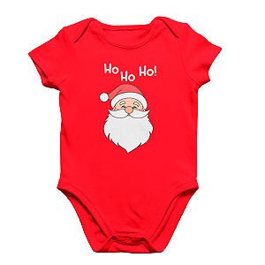Body Bebê Algodão Papai Noel Ho Ho Vermelho