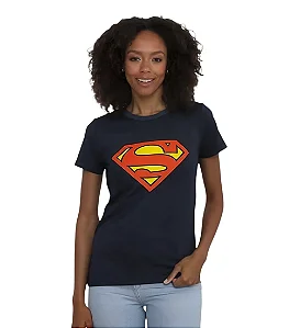 Camiseta Baby Look Superman Logo Oficial DC Comics Piticas