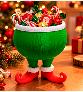 Porta-Doces Natalino Grinch – Enfeite Decorativo de Natal 17cm