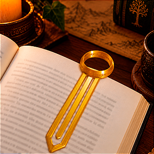 Marcador de Página Anel Dourado 3D – 12 cm