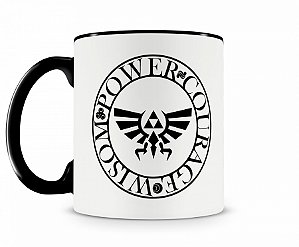 Caneca Legend Of Zelda Triforce MOD 2 Preta