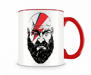 Caneca God Of War Kratos Cross Bowie Vermelha