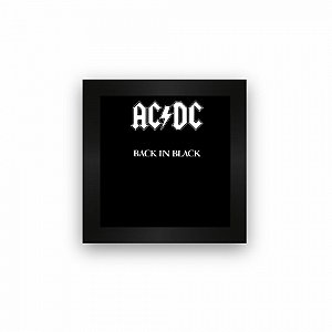 Quadro azulejo com moldura AC DC Back in Black