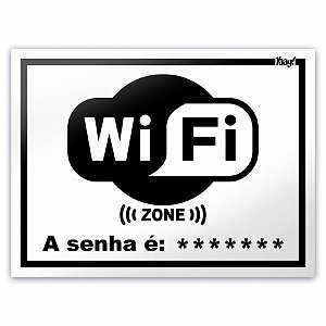 Placa - WiFi Zone - 20 x 15 cm