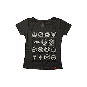 Camiseta Feminina Star Wars Symbols