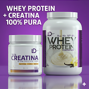 COMBO WHEY PROTEIN BAUNILHA + CREATINA 100% PURA