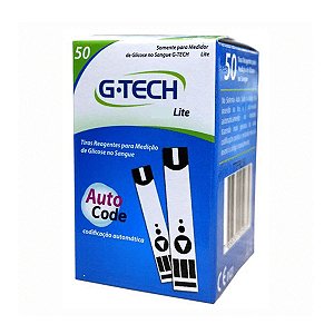 Caixa com 50 Tiras Reagentes G-tech Lite para Teste De Glicemia