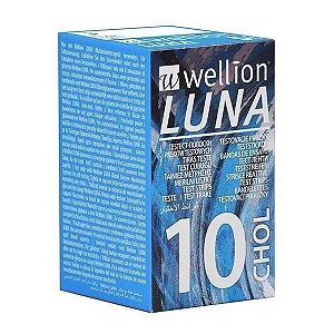 Tiras Teste Colesterol Monitor Luna Duo Wellion 10 unidades