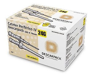 Cateter Periférico Intravenoso Jelco 24g Descarpack - 100 Un