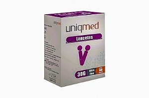 Lancetas Universal Glicose Uniqmed 30g Com 100 Unidades