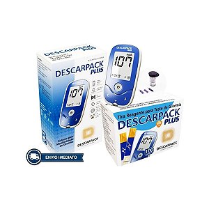 Monitor De Glicose Descarpack Plus + 150 Tiras + Brindes
