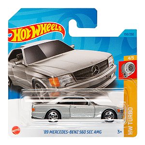 Carrinho Hot Wheels 89 Mercedes-Benz 560 SEC AMG Prata Lote M