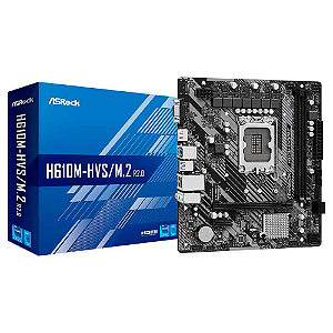 Placa Mãe ASRock H610M-HDV/M.2 Intel LGA1700 DDR4 12ª e 13ª Gen