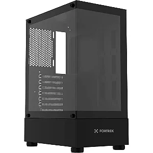 Gabinete Gamer Fortrek Crystal Preto Vidro Temperado Mid Tower ATX