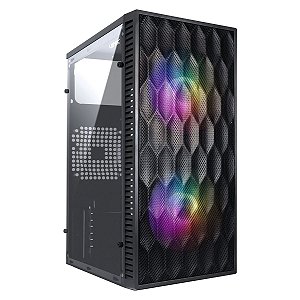 Gabinete Gamer Vinik Wave Preto Lateral Acrílico 2 Fans mATX