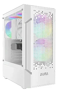 Gabinete Gamer Gamdias Aura GC7 WH ARGB Branco Vidro Temperado (com 3 fans)