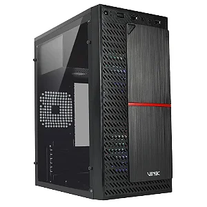 Gabinete Gamer Vinik Plate Preto Lateral Acrílico 2 Fans mATX