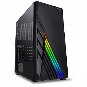 Gabinete Gamer Vinik VX Gaming Scorpius Preto Vidro Temperado LED RGB