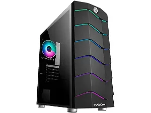 Gabinete Gamer Hayom GB1711 Preto Vidro Temperado Mid Tower ATX
