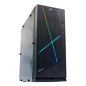 Gabinete Gamer Ktrok KT11 Preto Lateral Acrílico Fita LED RGB