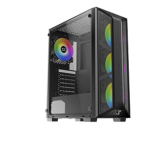 Gabinete Gamer Xigmatek Trio Mid Tower Vidro Temperado RGB com 4 Fans
