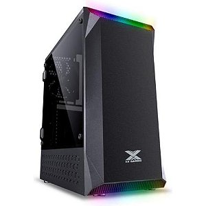 Gabinete Gamer Vinik VX Gaming Borealis Preto Acrílico Fita LED RGB