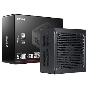 Fonte ATX 500W PCyes Shocker 80 Plus Full Modular Black (FM500WBV)