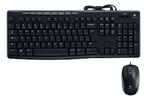 Kit Teclado e Mouse Logitech MK200 USB ABNT2 Preto e Cinza