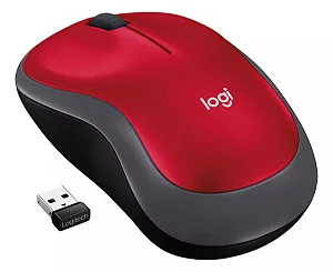 Mouse Sem Fio Logitech M185 1000 DPI USB Ambidestro Vermelho