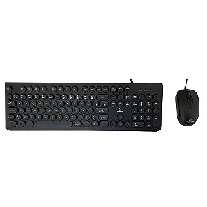 Combo Teclado E Mouse PCFort, Com Fio, Preto