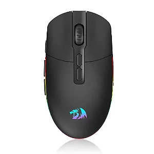 Mouse Gamer Redragon Invader Pro, RGB, Preto, 10000 DPI, 8 Botões, Wireless