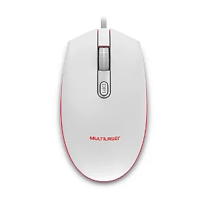 Mouse Gamer Multilaser MO299 2400 DPI LED 7 Cores 6 Botões Branco