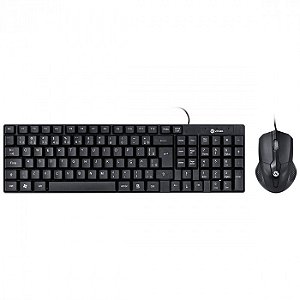 Combo Teclado e Mouse Corporativo Vinik CC200 com Fio Preto