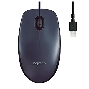Mouse USB Logitech M90 Óptico 1000 DPI Ambidestro Preto