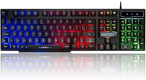 Teclado Gamer Semimecânico Exbom BK152C LED RGB USB ABNT2