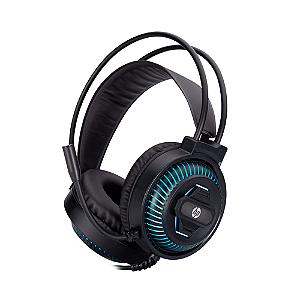 Headset Gamer HP DHE-8001U USB 7.1 Surround com LED Vermelho e Drivers 50mm