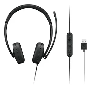 Fone de Ouvido Headset Lenovo Wired Stereo Gen 2 USB (Com Microfone)