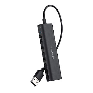 Hub USB 2.0 de 4 Portas C3Tech HU-230BK Preto Cabo 21cm