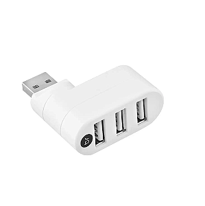 Hub USB 2.0 de 3 Portas Bright 0335 Branco Plug Giratório
