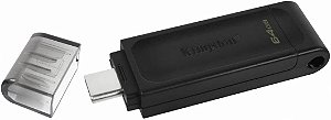 Pendrive Kingston DataTraveler 70 64GB USB-C 3.2 Gen 1 Preto