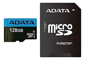 Cartão de Memória MicroSD 128GB Adata Class 10 UHS-I com Adaptador SD