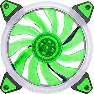 Cooler Fan Gamer LED Ring Verde 120mm AF-G1225 com 11 Lâminas