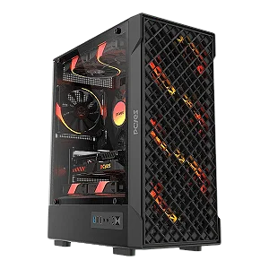 Gabinete Gamer PCYES Velyr Black Vulcan Vidro Temperado - GVLYBV