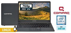 Notebook Compaq PC814 Intel i3 5005u  SSD 240gb Tela 14" Preto