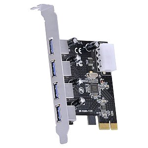 PLACA USB COM 4 USB 3.0 PCI EXPRESS PCI-E X1 - PU30-4 - VINIK