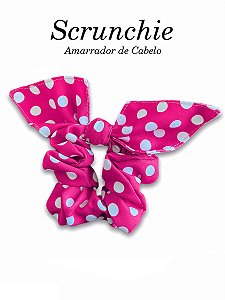 Scrunchie - Amarrador de cabelo Poá Pink - uniblu